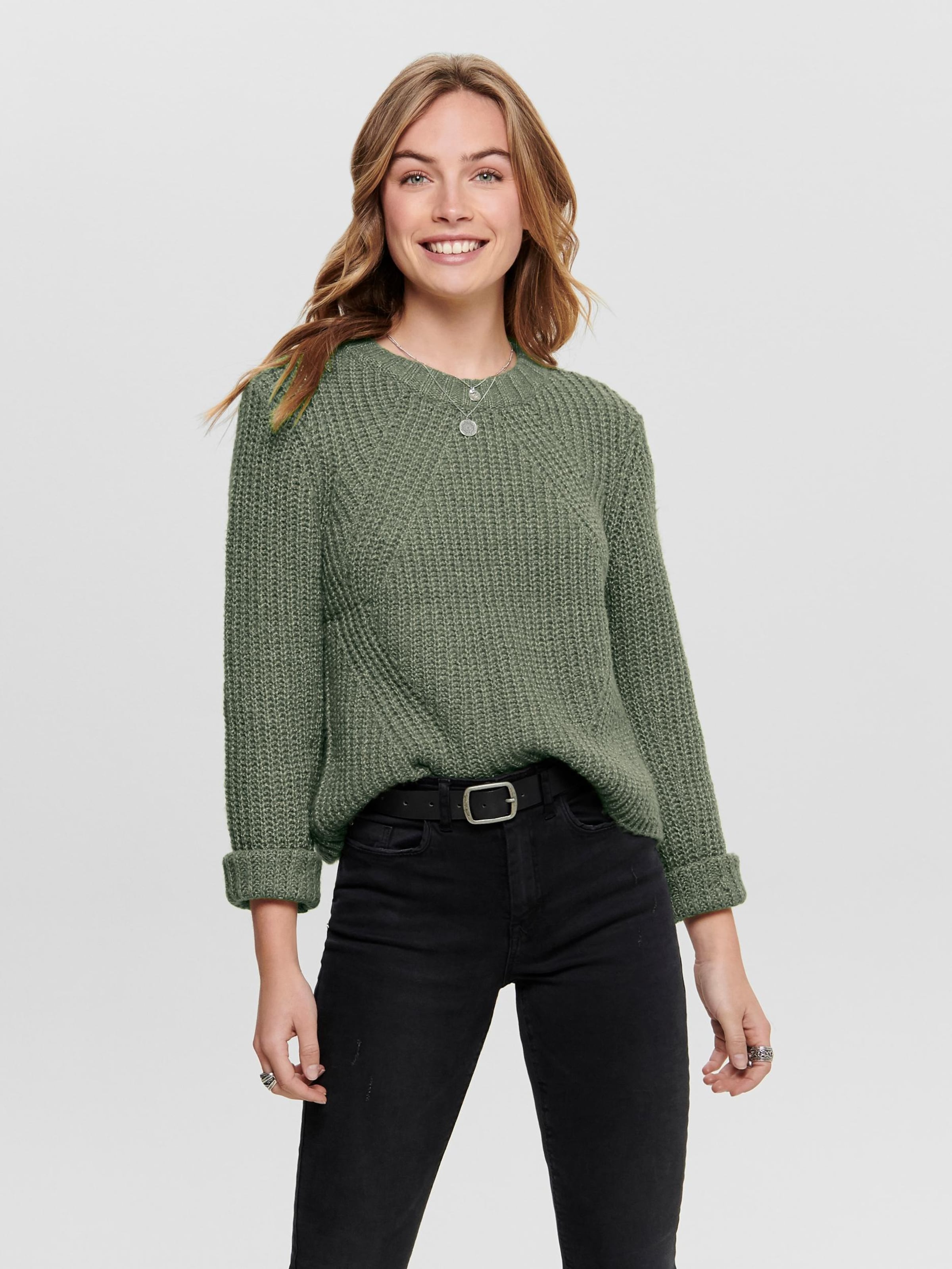 green lurex jumper