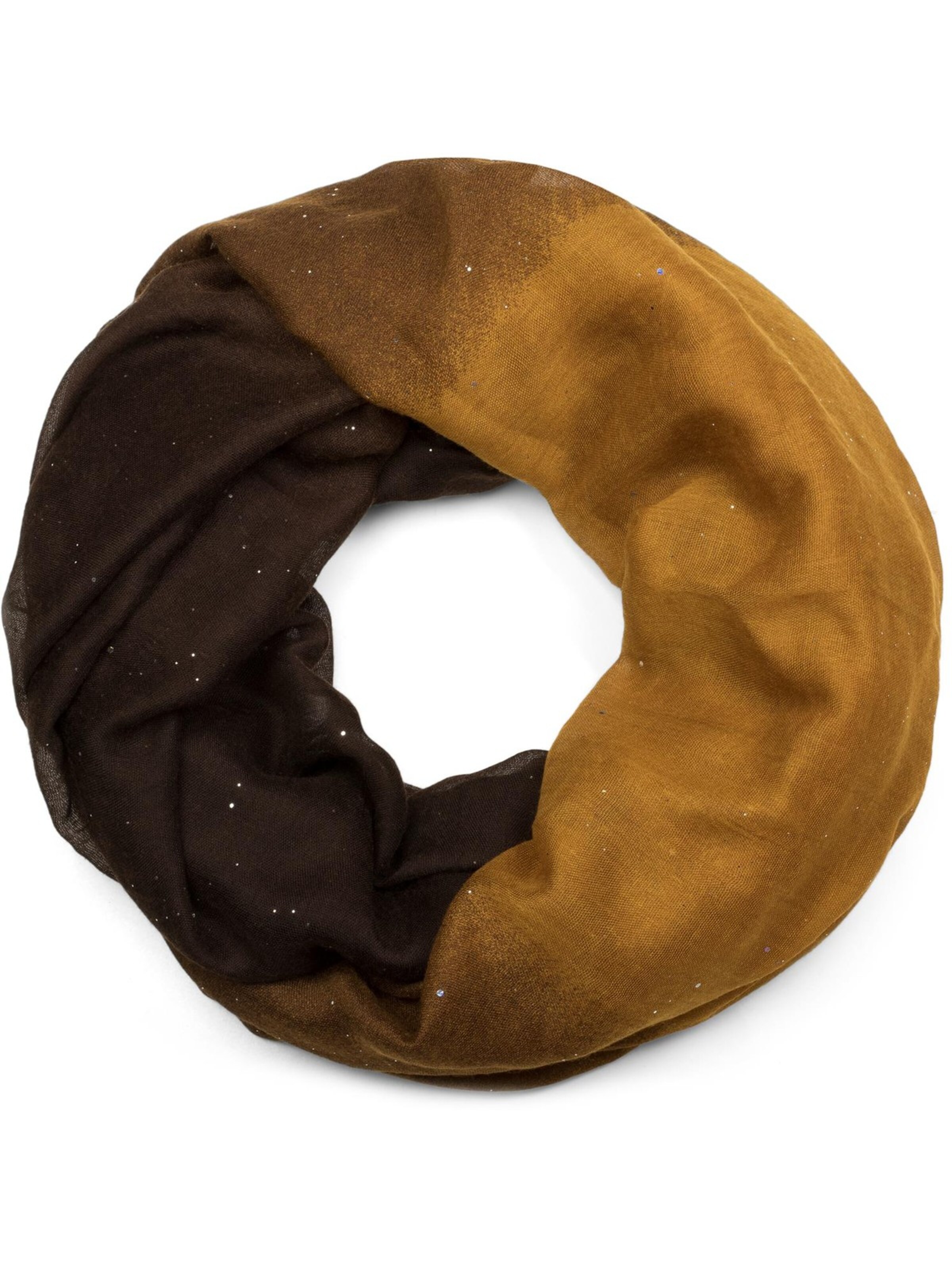 styleBREAKER Loop scarf 'Glitzer Loop mit Farbverlauf' in Yellow: front