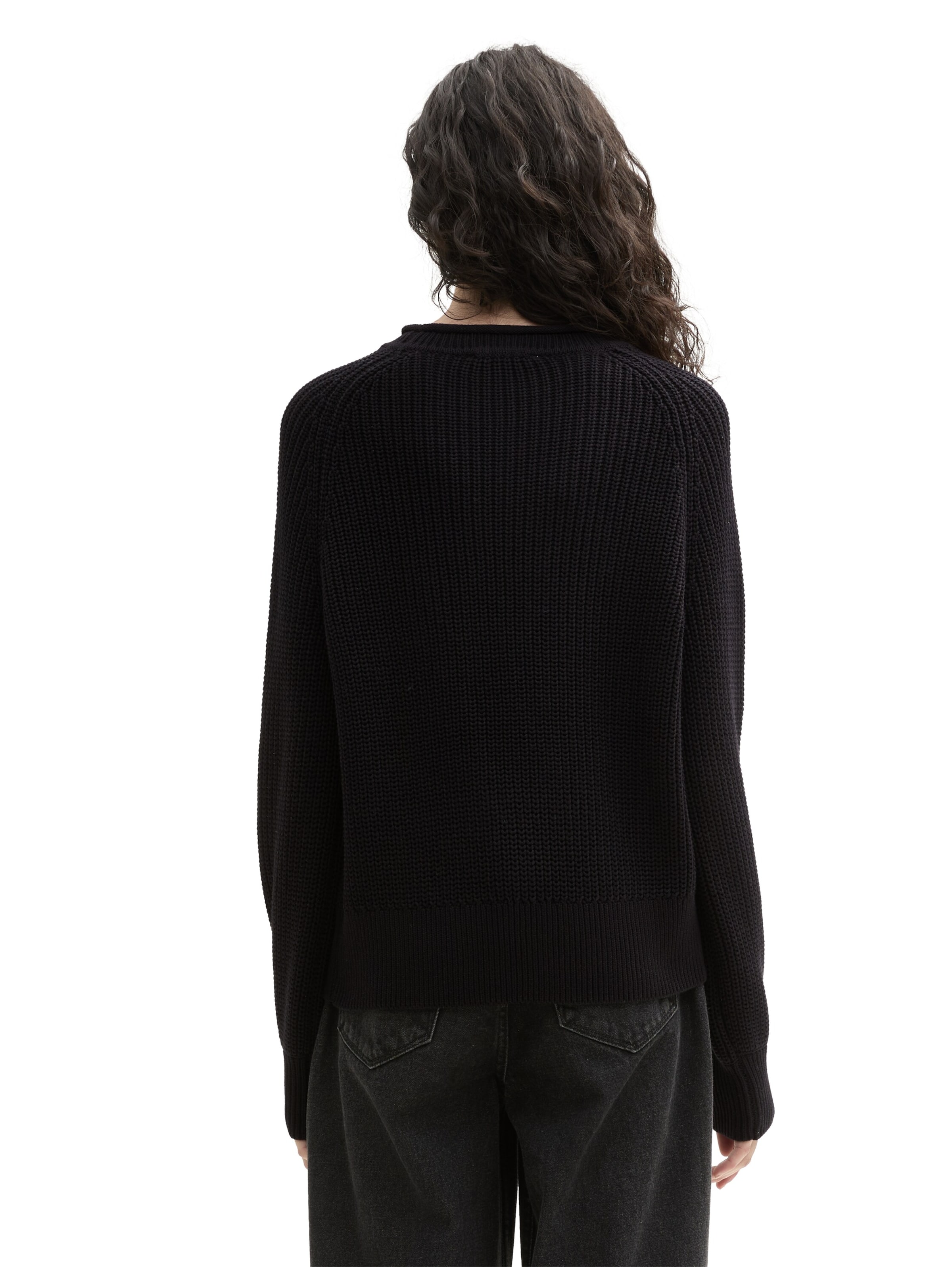 TOM TAILOR DENIM Pullover in Schwarz