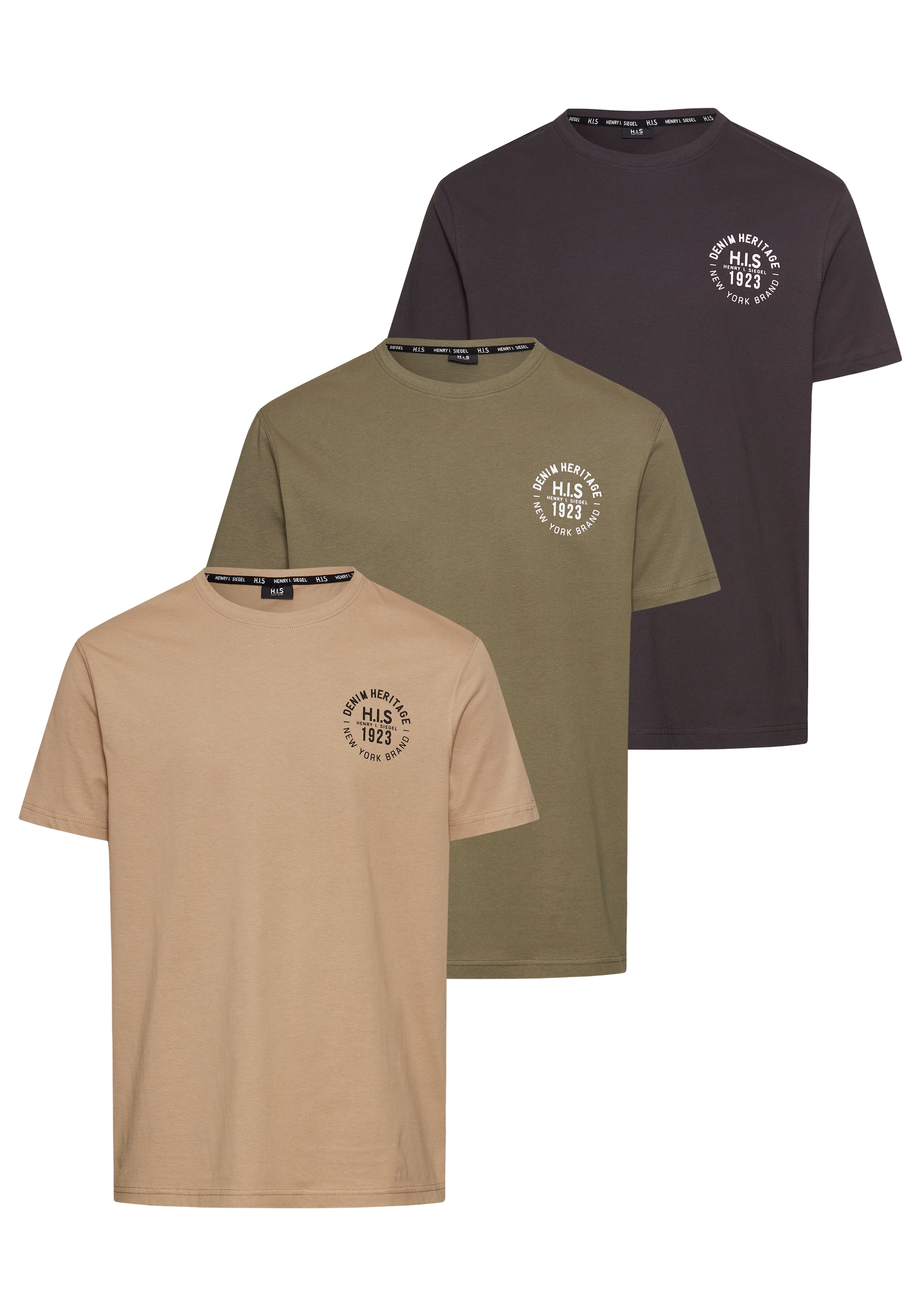 H.I.S T-Shirt in Beige: Vorderseite