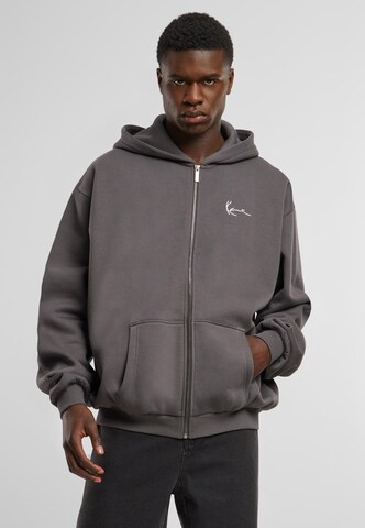 Karl Kani Zip-Up Hoodie 'Essential' in Grey: front