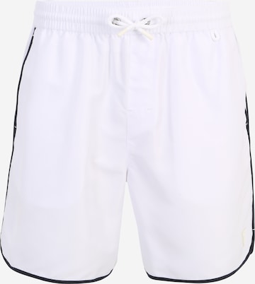 GUESS - Calções de banho em branco: frente