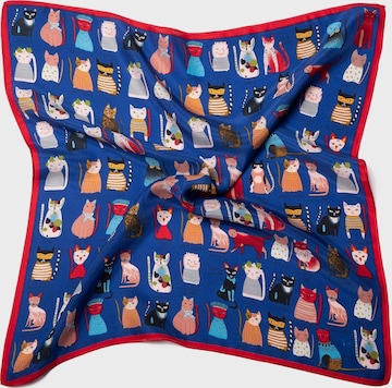 MayTree Scarf 'Seidentuch Katzen' in Blue: front