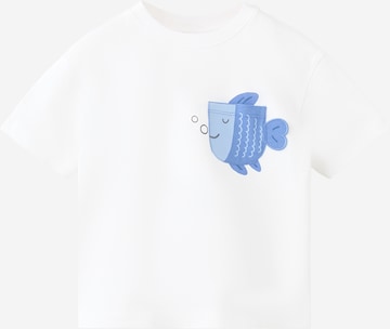 MANGO KIDS Paita 'M2FISH' värissä valkoinen: etupuoli