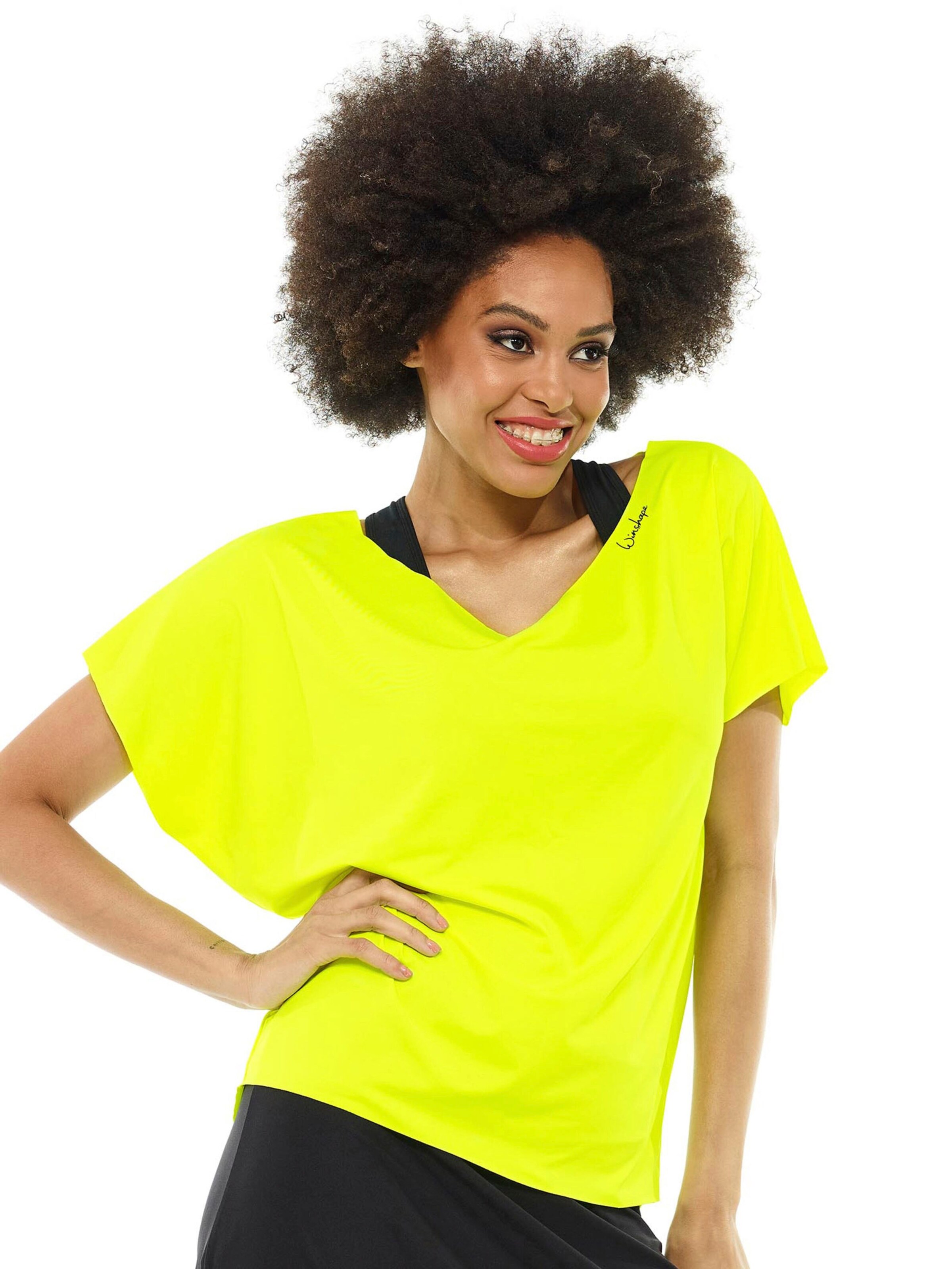 Winshape Performance shirt 'DT101' in Yellow: front