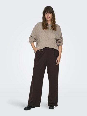 ONLY Carmakoma Wide leg Bandplooibroek 'CARSania' in Bruin