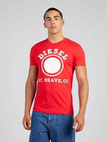 raudona DIESEL Marškinėliai 'DIEGOR': priekis