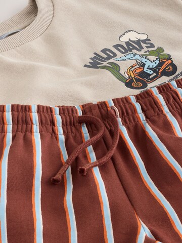 Next Set: Sweatshirt und Shorts in Beige