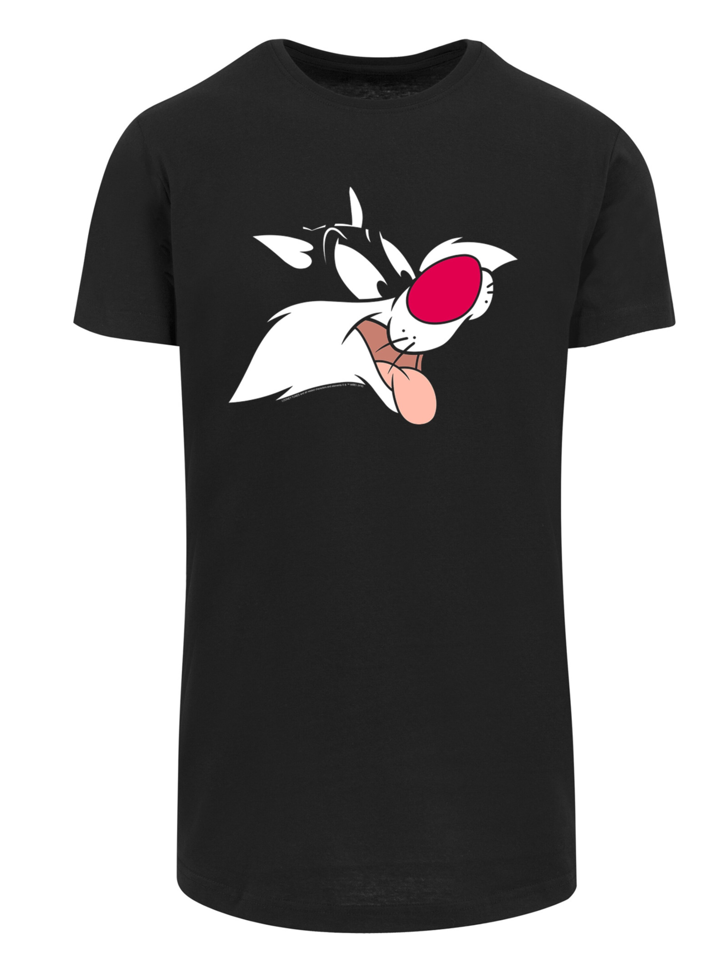 T-Shirt 'Looney Tunes Sylvester' F4NT4STIC en noir : devant