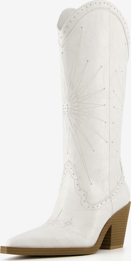 Bershka Bottes de cowboy en blanc, Vue avec produit