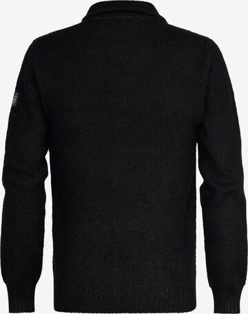 Petrol Industries Knit cardigan in Black