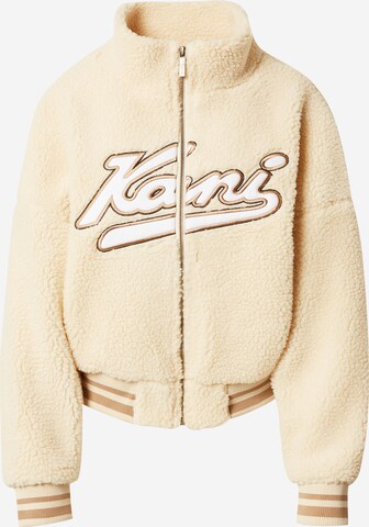 Giacca di pile di Karl Kani in beige: frontale