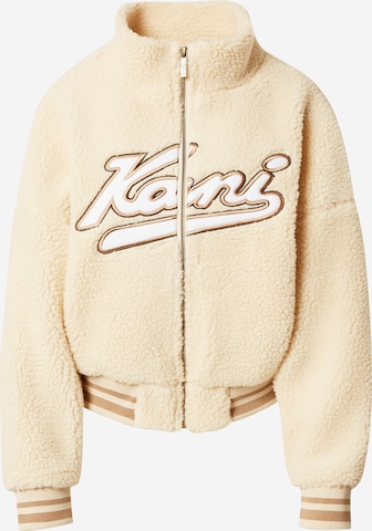 Veste en polaire Karl Kani en beige : devant