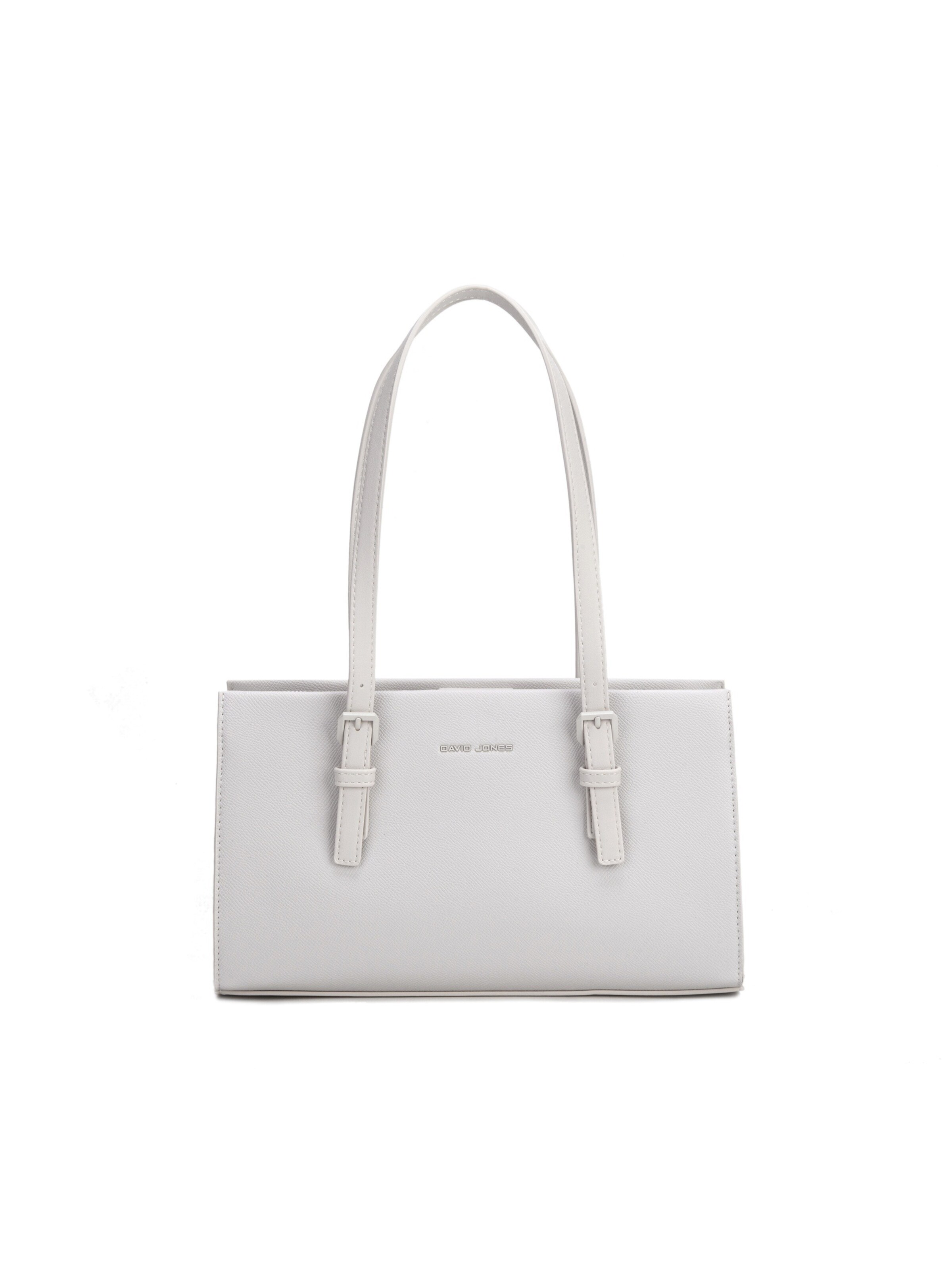 Borsa a spalla 'Borsa a spalla David Jones ecopelle Saffiano manici piatti regolabili' di David Jones in beige: frontale