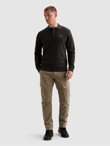 Pullover 'Knitted polo shirt with long sleeves and badge' di PME Legend in grigio