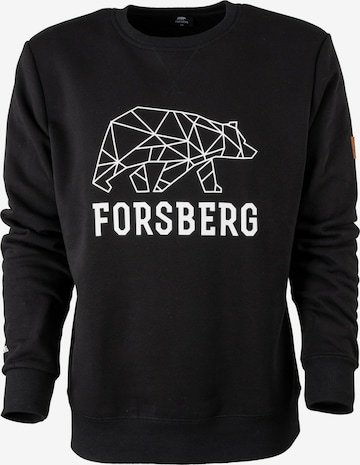 FORSBERG Sweatshirt 'Bertson mit Logo' in Schwarz: Vorderseite