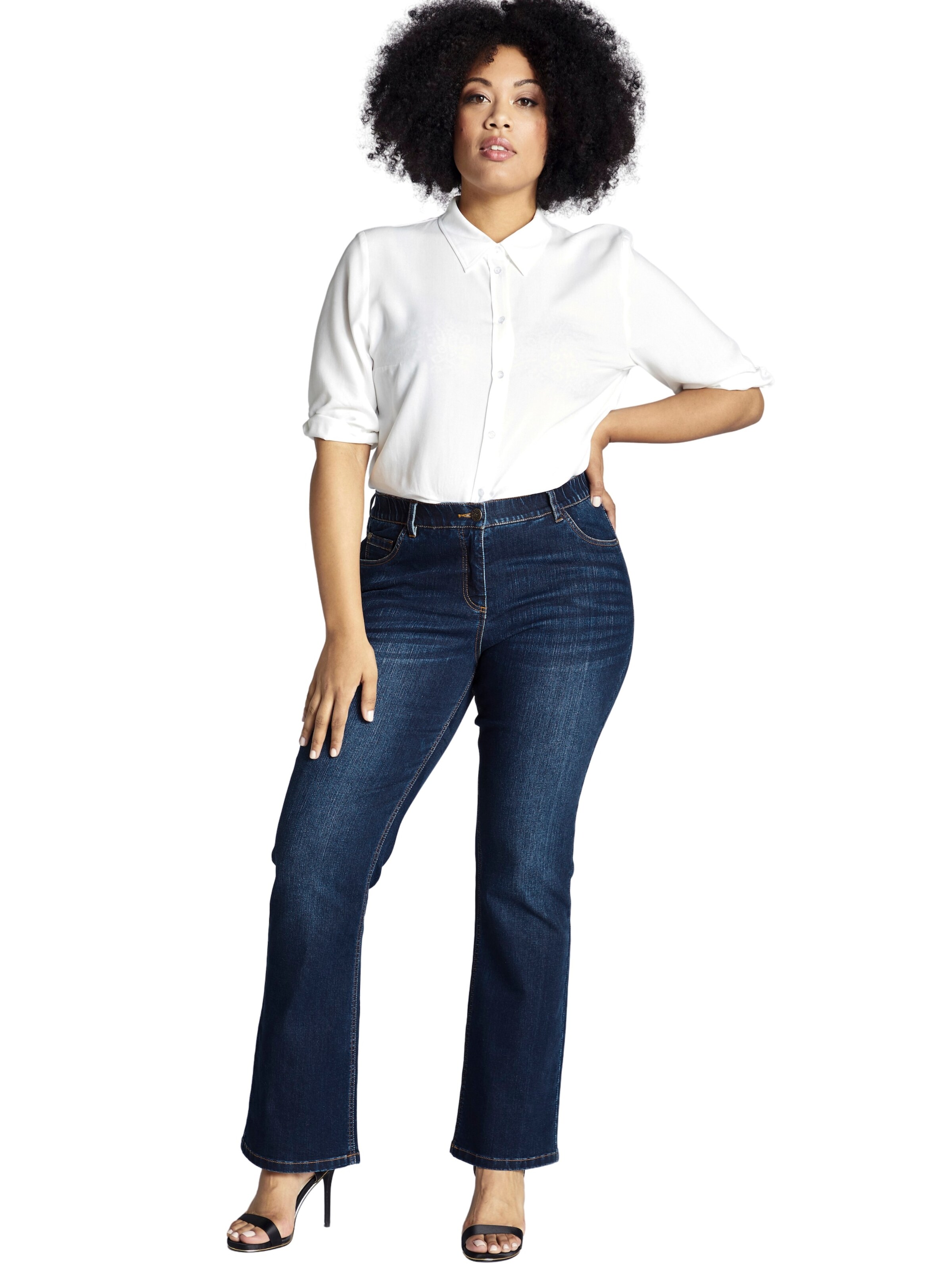 Ulla Popken Boot cut Jeans in Blue