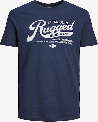 JACK & JONES Shirt 'JEANS' in de kleur Nachtblauw / Wit, Productweergave