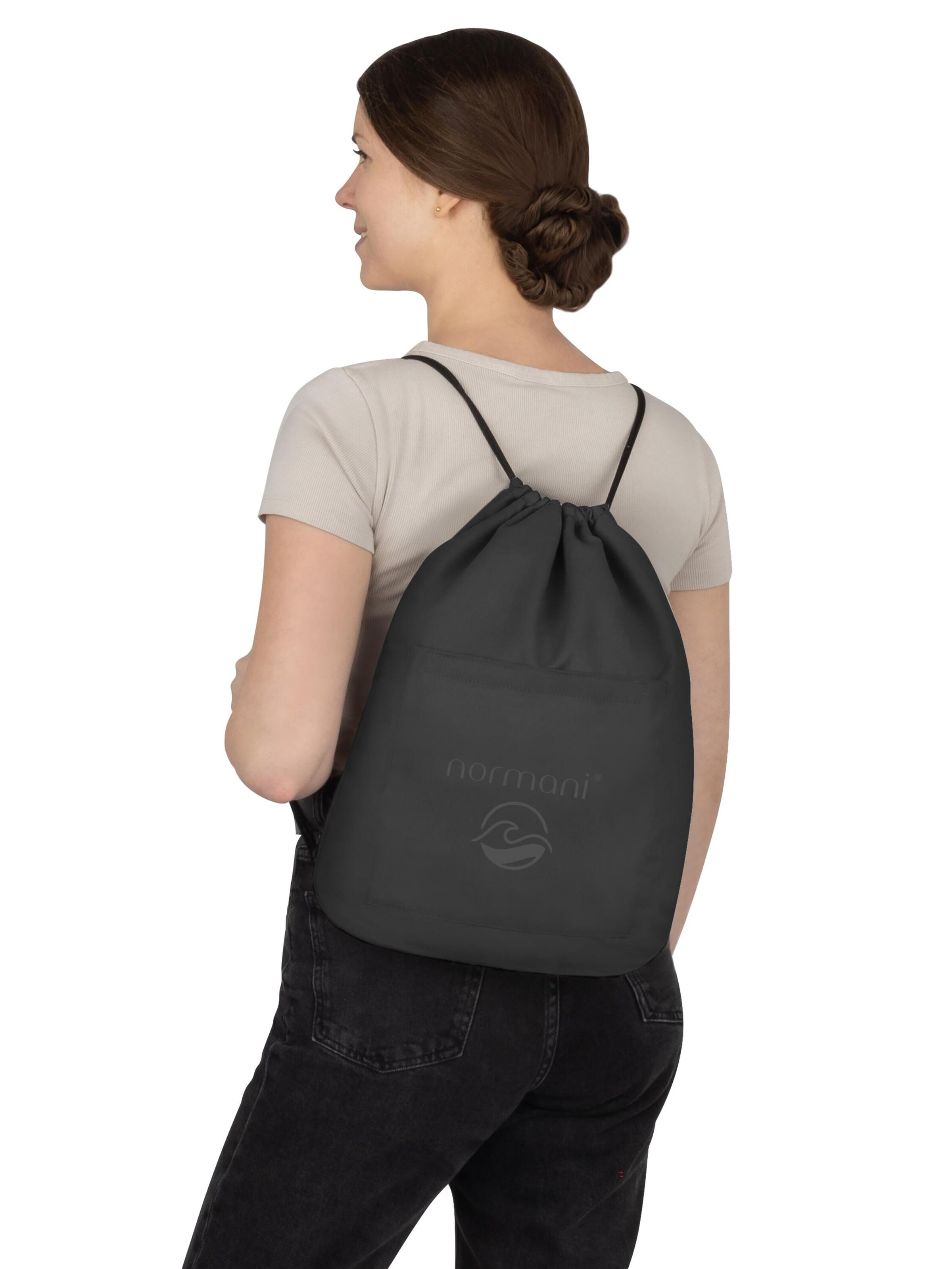 normani Badehandtuch mit Rucksackfunktion ' ' in Schwarz