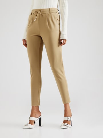 ONLY - Slimfit Pantalón plisado 'Poptrash' en beige: frente