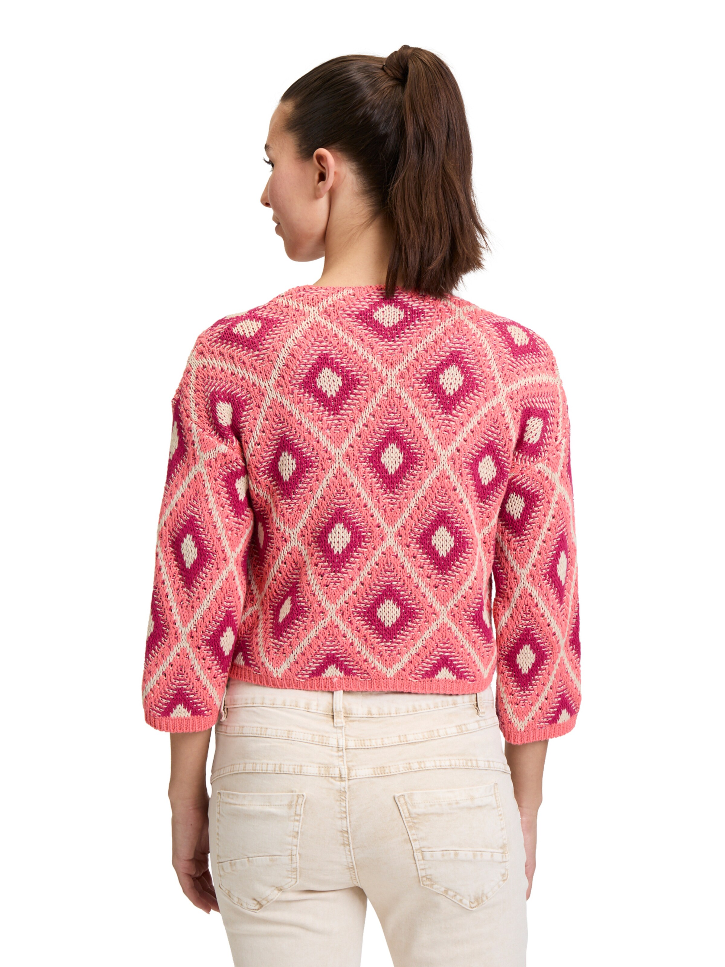 Cartoon Knit cardigan in Pink