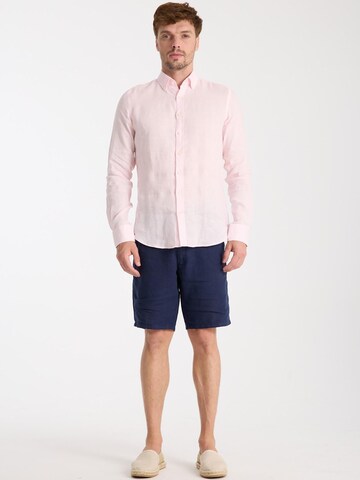 Slim fit Camicia business 'Leonardo Linen Man Shirt' di 7Camicie in rosa