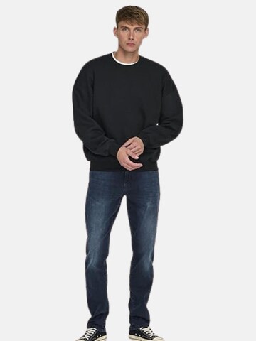 Felpa 'GIROCOLLO FELPA' di Only & Sons in nero