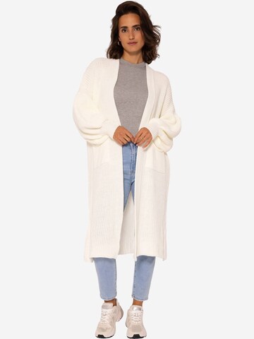 SASSYCLASSY Oversized cardigan i beige: forside