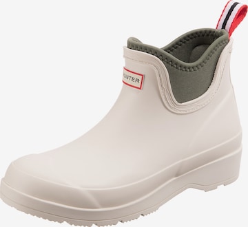 HUNTER Rubber Boots in White: front