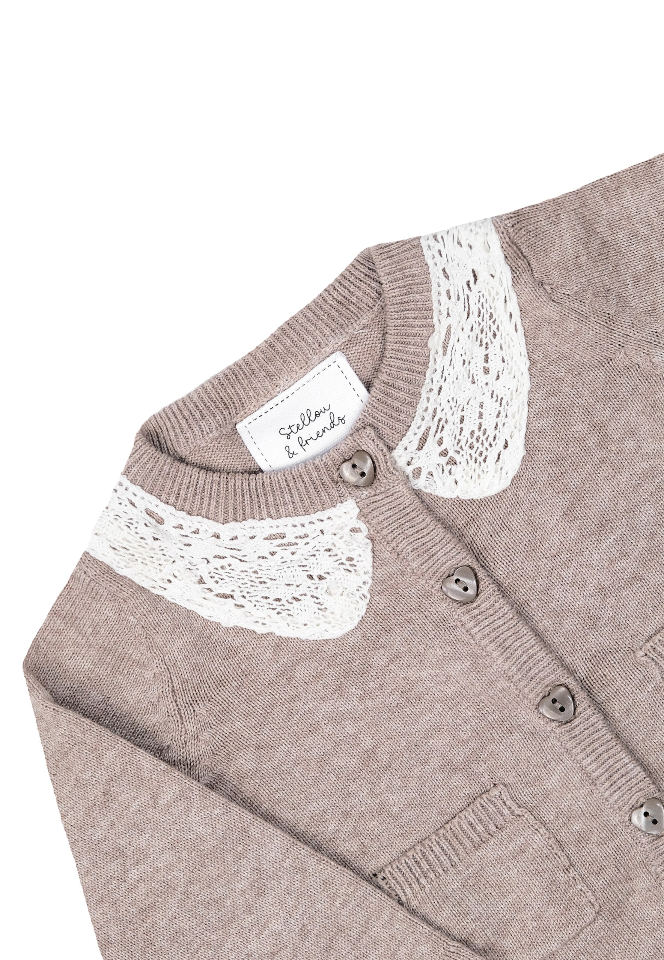 Stellou & Friends Knit cardigan in Beige
