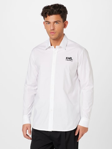 Karl Lagerfeld Slim Fit Риза в бяло: отпред