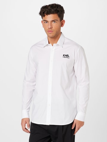 Karl Lagerfeld - Ajuste estrecho Camisa en blanco: frente