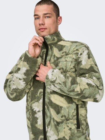Only & Sons Fleece jas 'Emilio' in Grijs