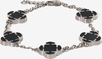 Eternal Bracelet 'Onyx Clover' in Silver: front
