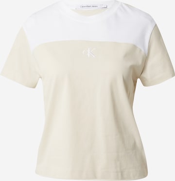 Calvin Klein Jeans T-shirt i beige: framsida