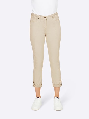 heine Slimfit Jeans in Beige: voorkant