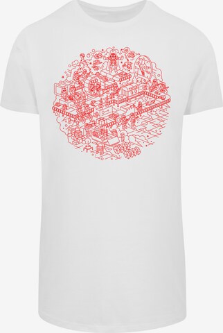 T-Shirt 'Star Wars Christmas Death Star' F4NT4STIC en blanc : devant