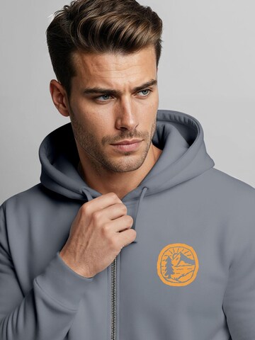 Neverless Sweatjacke 'Landschaft Badge'‌‌‌‌‌‌‌‌ in Grau