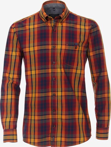 CASAMODA Comfort fit Button Up Shirt in Orange: front