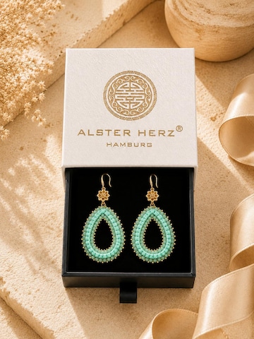 Alster Herz Earrings 'PAROS' in Green