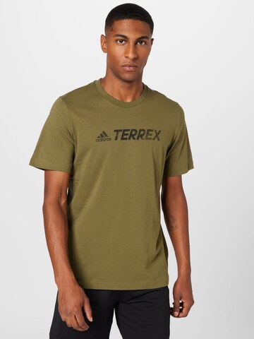 ADIDAS TERREX Funktionsshirt 'Classic Logo' in Grün: predná strana