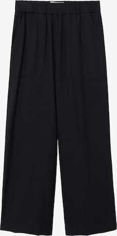 Wide Leg Pantalon 'Bambu' MANGO en noir : devant