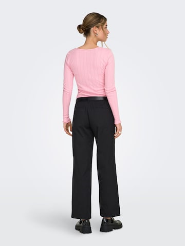 ONLY Wide Leg Lærredsbukser 'ONLTanny' i sort