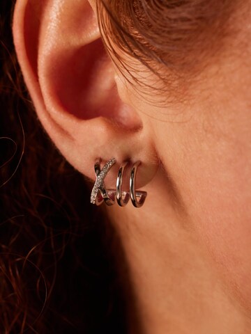 Boucles d'oreilles Lucardi en argent : devant