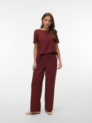 VERO MODA Loose fit Pleat-Front Pants 'VMMymilo' in Brown