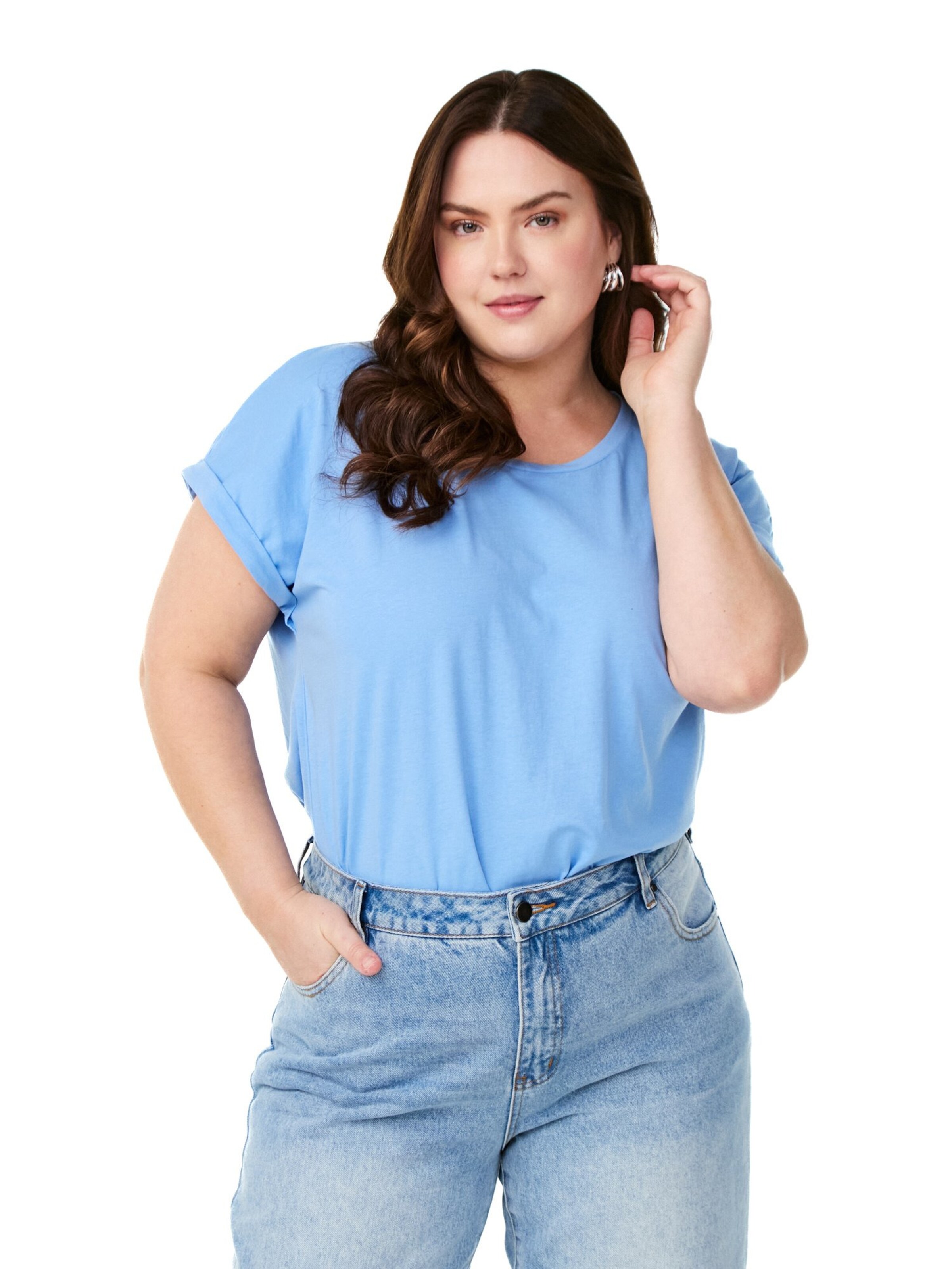 Maglietta 'MKATJA' di Zizzi in blu: frontale