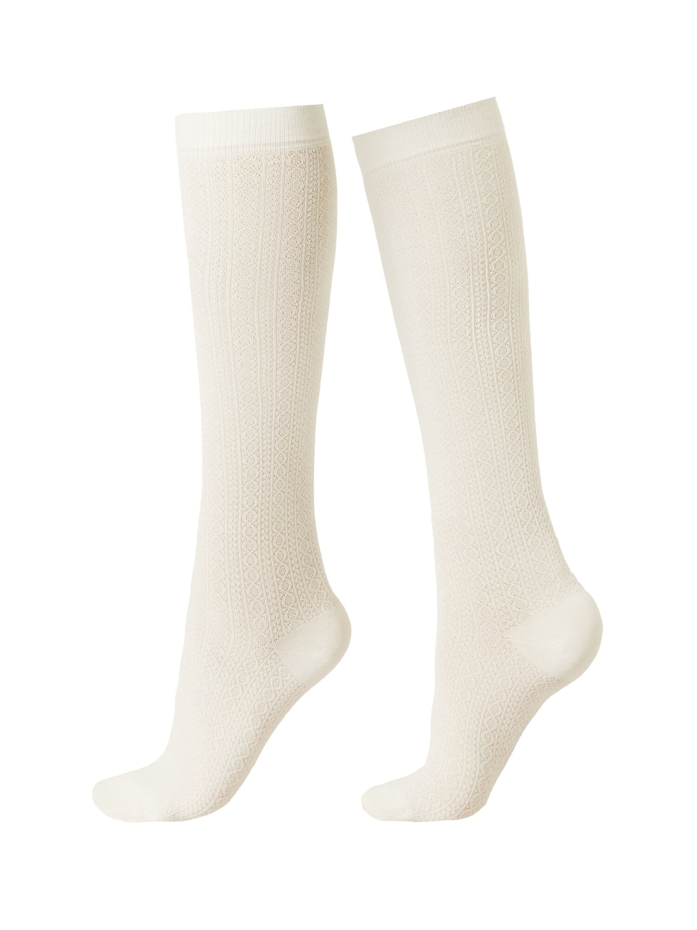 CALZEDONIA Knee High Socks in White: front
