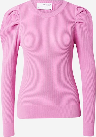 Pull-over 'Isla' SELECTED FEMME en rose : devant