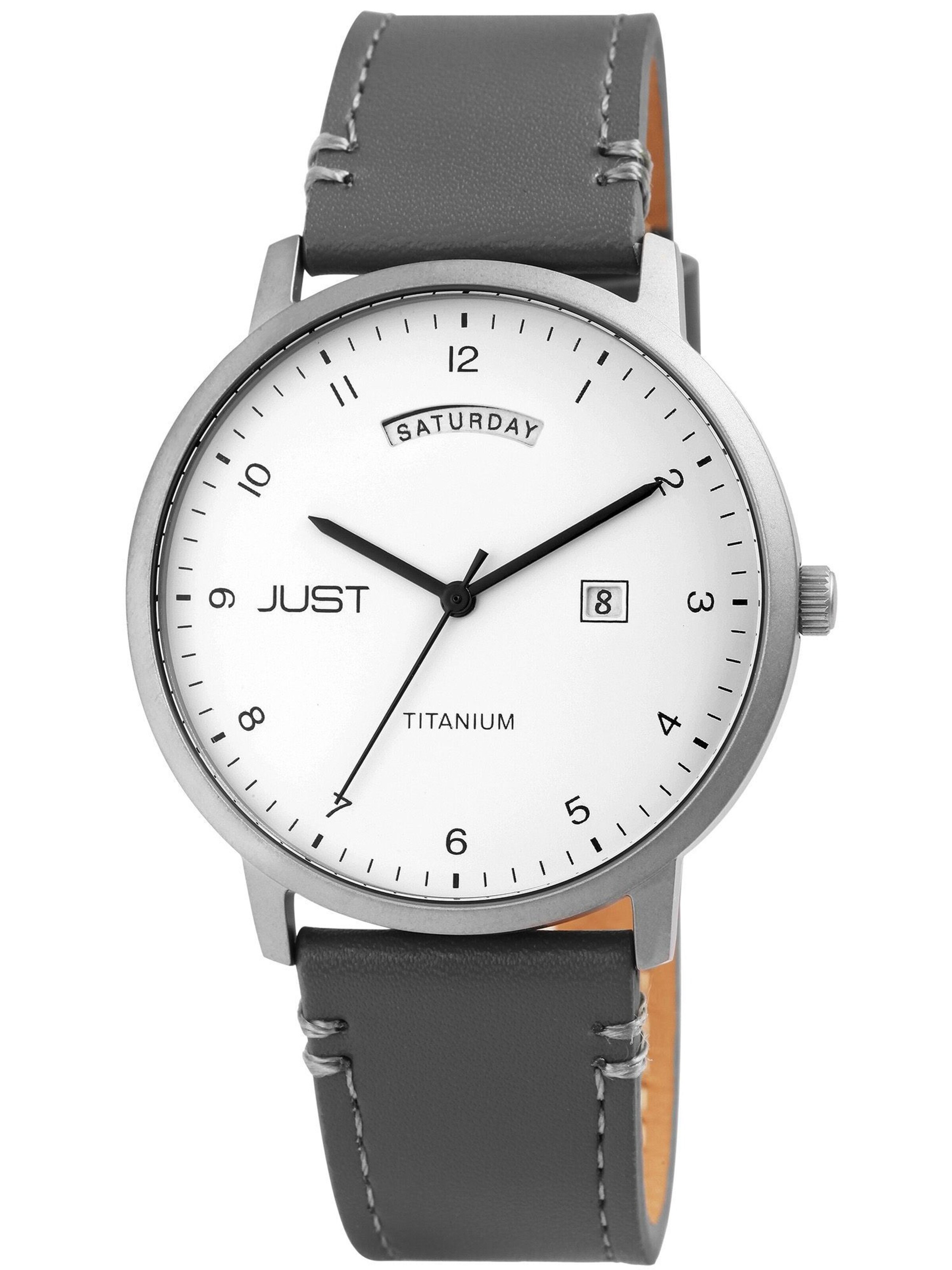 JUST Analog Watch 'Fanis, Datumsanzeige' in Grey