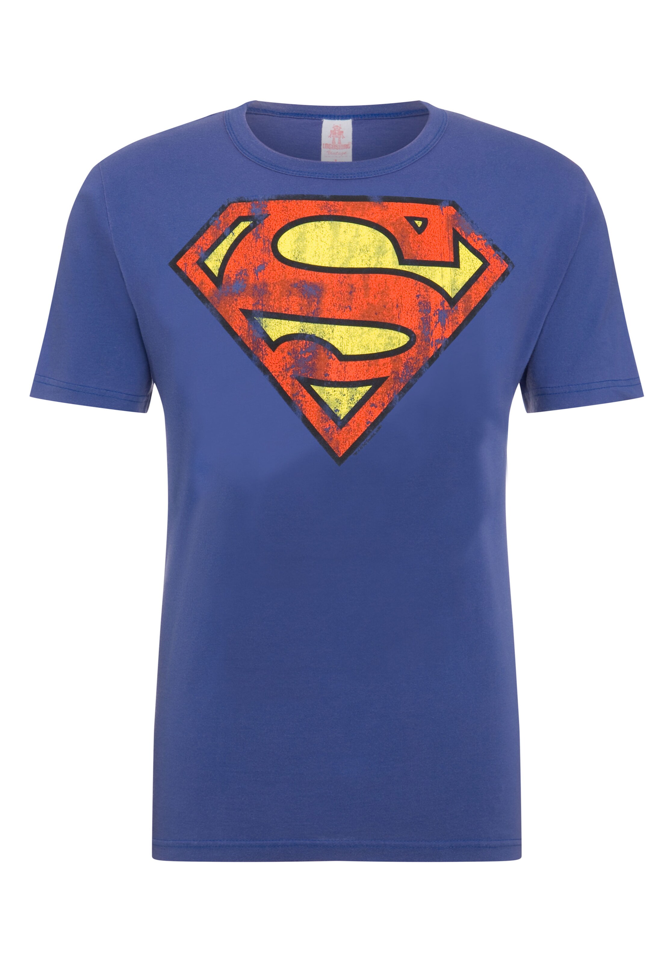 LOGOSHIRT Shirt 'Superman' in Blue: front